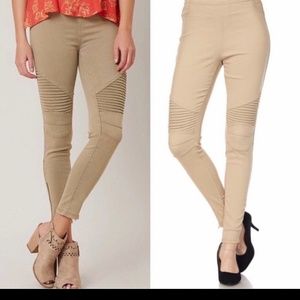 Soft & Stretchy Moto Jegging by New Mix Tan sm/med